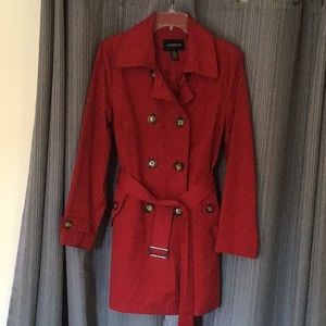 Red London Fog raincoat